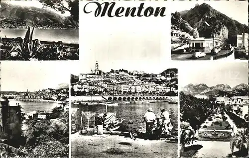Menton Alpes Maritimes Strand Park Gesamtansicht Kat. Menton