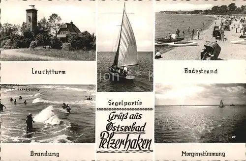 Pelzerhaken Badestrand Brandung Leuchtturm Morgenstimmung Segelpartie Kat. Neustadt in Holstein