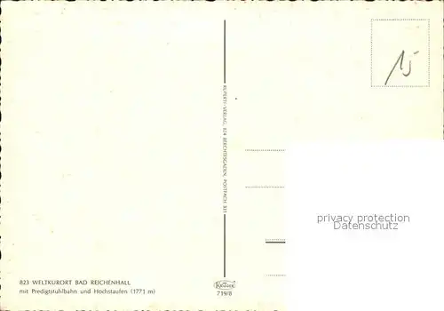 Bad Reichenhall Predigstuhlbahn nach Hochstaufen Kat. Bad Reichenhall