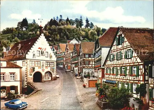 Schiltach Marktplatz mit Rathaus Kat. Schiltach Schwarzwald