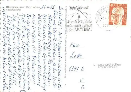 Oberammergau Rheumaklinik Hallenbad Speiseraum  Kat. Oberammergau