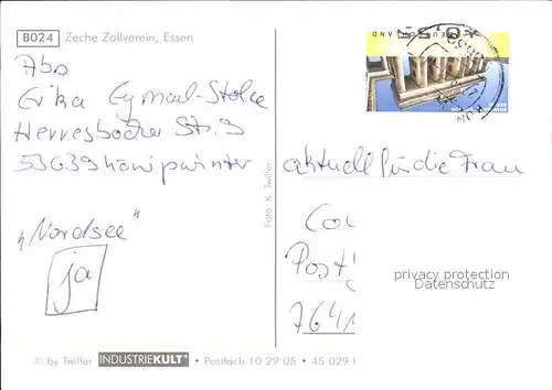 Essen Ruhr Zeche Zollverein Kat. Essen