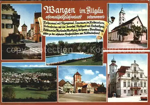 Wangen Allgaeu Kirche Rathaus  Kat. Wangen im Allgaeu