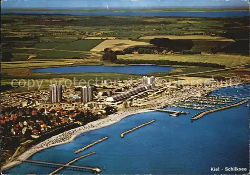 Kiel Fliegeraufnahme mit Schilksee Olympia  Hafen und Zentrum Kat. Kiel