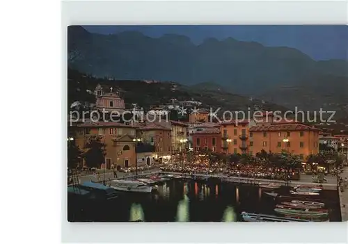 Malcesine Lago di Garda Hafen bei Nacht Kat. Malcesine