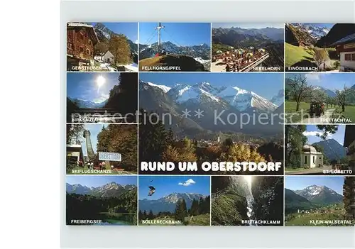 Oberstdorf Tettachtal Einoedsbach Freibergsee Fellhorngipfel Kat. Oberstdorf