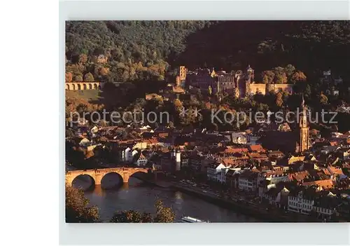 Heidelberg Neckar Schloss und Altstadt vom Philosophenweg Kat. Heidelberg