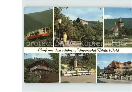 Schwarzatal Oberweissbacher Bergbahn Schloss und Hotel Schwarzenburg Schweizerhaus Kat. Rudolstadt
