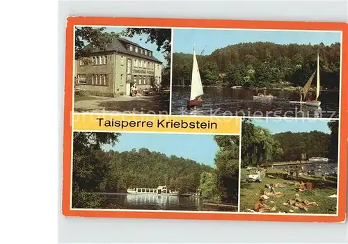 Kriebstein Strandgasthaus Wochenendsiedlung Fahrgastschiff Sachsen Freibad Kat. Kriebstein