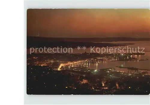 Trieste Panorama bei Nacht Kat. Trieste