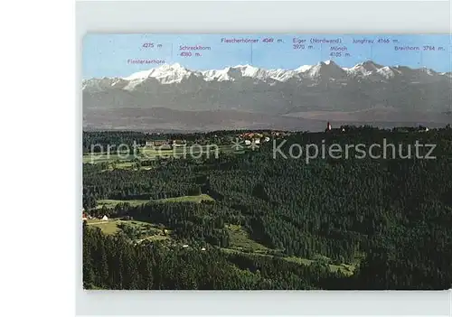 Hoechenschwand Panorama mit Ort und Schweizer Alpen Kat. Hoechenschwand