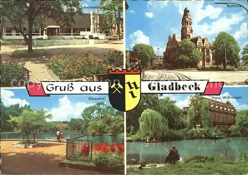 Gladbeck Rathaus Schwimmhalle Ehrenmal Haus Wittringen Kat. Gladbeck