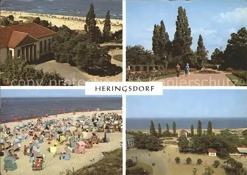 Heringsdorf Ostseebad Usedom Kulturhaus Kurpromenade Strand Kurpark mit Musikpavillon Kat. Heringsdorf