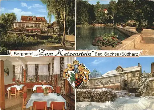 Bad Sachsa Harz Berghotel zum Katzenstein Teich Speiseraum  Kat. Bad Sachsa