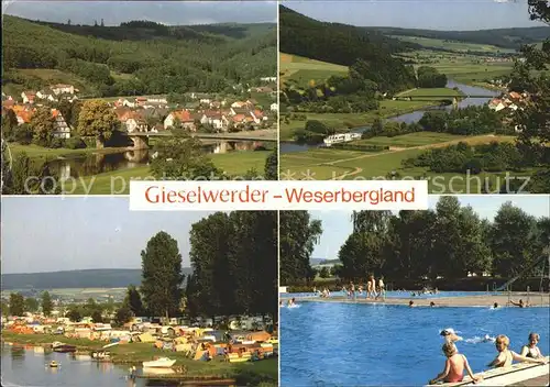 Gieselwerder Campingplatz Schwimmbad Gesamtansicht Kat. Oberweser