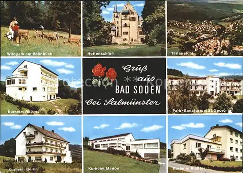 Bad Soden Salmuenster Park Sanatorium Wildpark Rhoenblick Kurheim Viktoria Berlin Huttenschloss Kat. Bad Soden Salmuenster