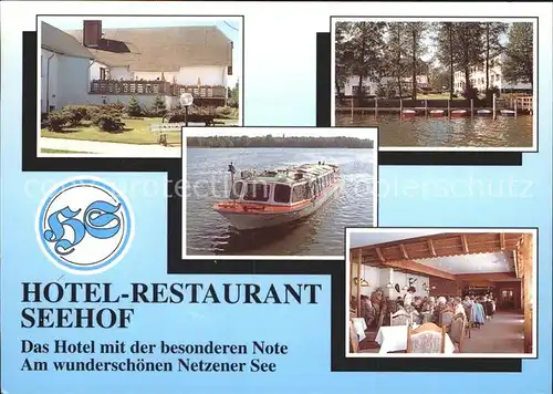 Netzen Hotel Restaurant Seehof Anlegestelle und Personenschiff Kat. Kloster Lehnin