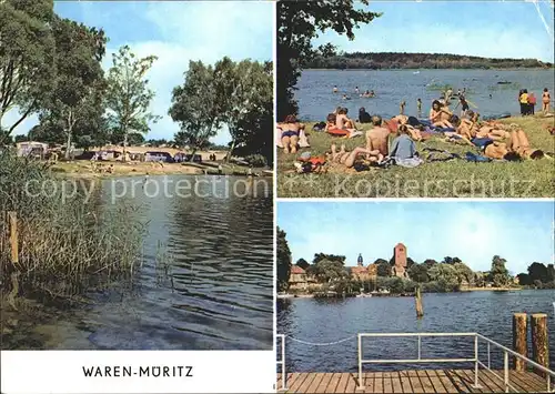 Waren Mueritz Badestrand Zeltplatz Ecktannen Kat. Waren Mueritz