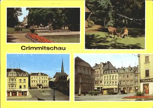 Crimmitschau Friedenspark Sahnpark Hotel Haus der Eintracht Markt  Kat. Crimmitschau