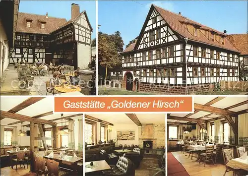 Suhl Thueringer Wald Neundorf Restaurant Goldener Hirsch Kat. Suhl