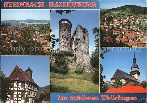 Steinbach Hallenberg Burgruine Fliegeraufnahme / Steinbach-Hallenberg /Schmalkalden-Meiningen LKR