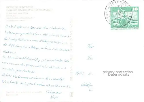 Johanngeorgenstadt Kulturhaus Postsaeule Kat. Johanngeorgenstadt