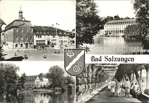 Bad Salzungen Markt kurhaus am Burgsee Hufeland Sanatorium Gradierwerk Kat. Bad Salzungen