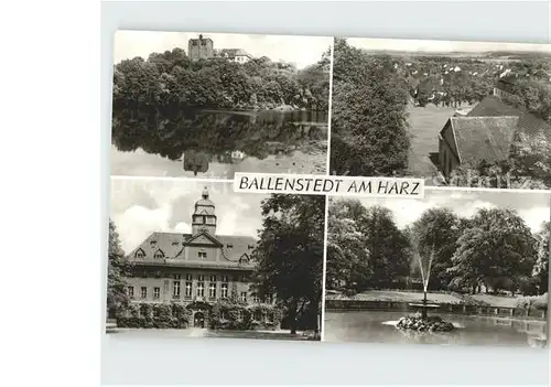 Ballenstedt Forsthochschule Goetheplatz Rathaus Friedenspark Kat. Ballenstedt