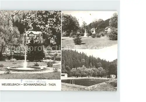 Meuselbach Schwarzmuehle Park mit Brunnen Freibad Kat. Meuselbach Schwarzmuehle