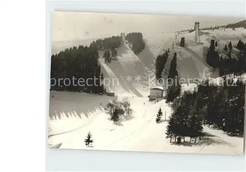 Oberwiesenthal Erzgebirge Blick auf die Sprungschanzen Kat. Oberwiesenthal