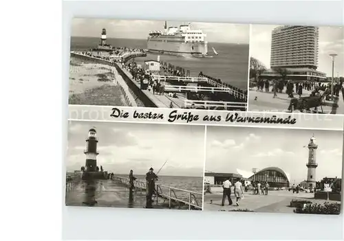 Warnemuende Ostseebad Hotel Neptun Faehrschiff Warnemuende Strandpromenade An der Mole Leuchtturm  Kat. Rostock