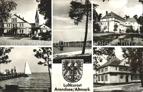 Arendsee Altmark Segelboot Seebruecke Gebaeude  Kat. Arendsee