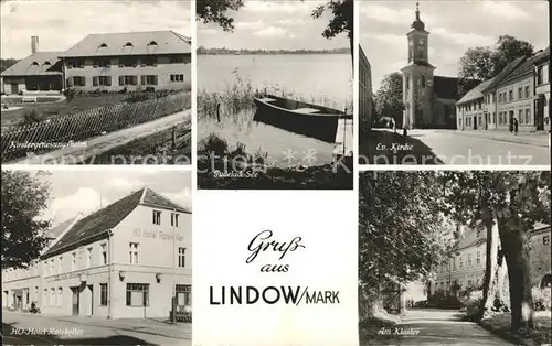 Lindow Mark Evangelische Kirche Kloster Gudelack See Ho Hotel Ratskeller  Kat. Lindow Mark