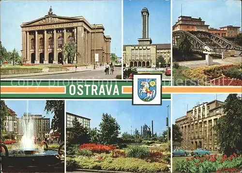 Ostrava Divadlo Zdenka Nejedleho Nova radnice Sykoruv most  Kat. Ostrava
