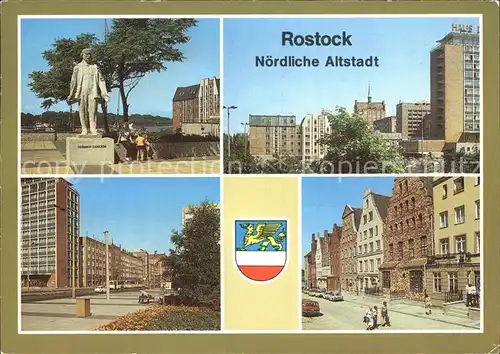 Rostock Mecklenburg Vorpommern Hermann Duncker Platz Lange Strasse Wokrenterstrasse  Kat. Rostock