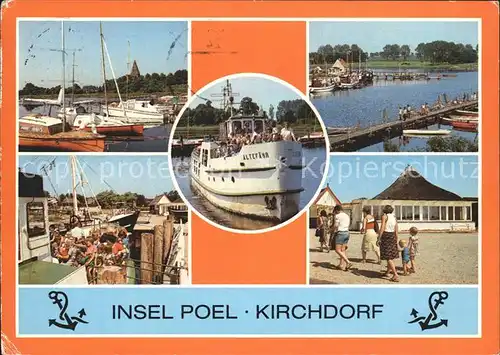 Kirchdorf Insel Poel Bootshafen Kirchsee Anlegestelle Weisse Flotte MS Altefaehr  Kat. Insel Poel