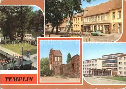 Templin Schleuse Markt Stadtmauer Wieckturm Prenzlauer Tor  Kat. Templin