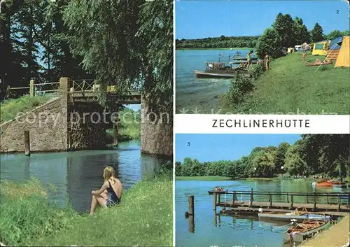 Zechlinerhuette Jagowbruecke Zeltplatz Ekernkoppel Damfperanlegestelle Kat. Rheinsberg