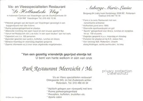 Vlaardingen De Hollandsche Vlag Park Restaurant Auberge Marie Louise  / Vlaardingen /