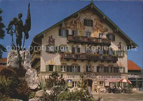 Kochel See Schmied von Kochel Denkmal Hotel zur Post  Kat. Kochel a.See