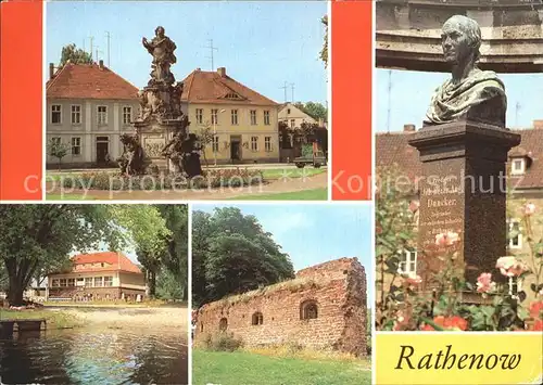 Rathenow Denkmal Kurfuersten Dunkcer Denkmal Stadtmauer  Kat. Rathenow