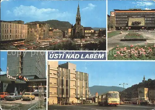 Usti nad Labem Autobusove nadrazi Krajsky narodni vybor Interhotel Bohemia  Kat. Usti nad Labem