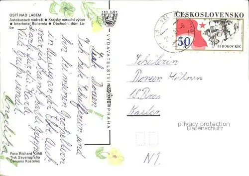 Usti nad Labem Autobusove nadrazi Krajsky narodni vybor Interhotel Bohemia  Kat. Usti nad Labem