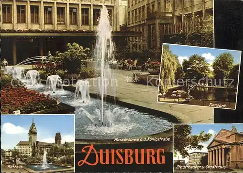 Duisburg Ruhr Wasserspiele Koenigstrasse Rathaus Theater  Kat. Duisburg