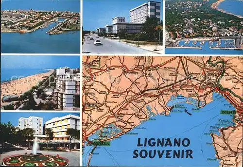 Lignano Landkarte Strand Fliegeraufnahme Kat. Lignano