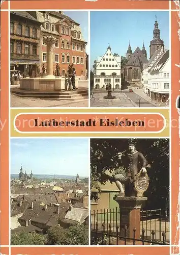 Eisleben Knappenbrunnen Markt Lutherdenkmal Kat. Eisleben