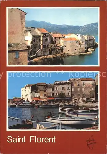 Saint Florent Haute Corse Vieilles maisons en bord de mer le port Kat. Saint Florent