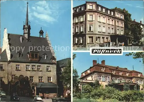 Poessneck Rathaus Erholungsheim Semmelweis Hotel Posthirsch Kat. Poessneck