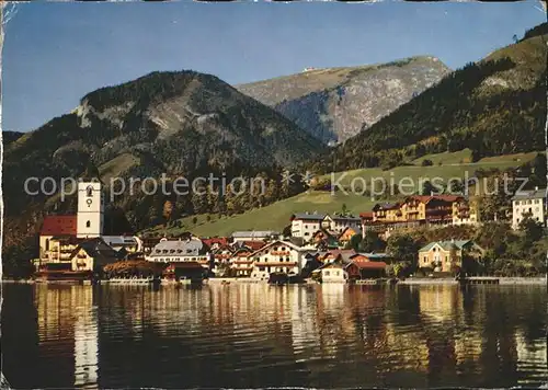 Wolfgang Salzkammergut St Schafberg Ortsansicht Kat. St. Wolfgang im Salzkammergut