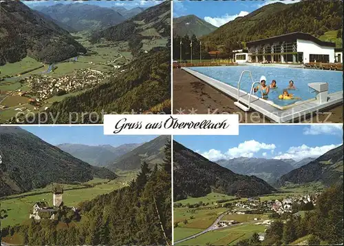 Obervellach Kaernten Moelltal Freibad Burg Falkenstein Kat. Obervellach